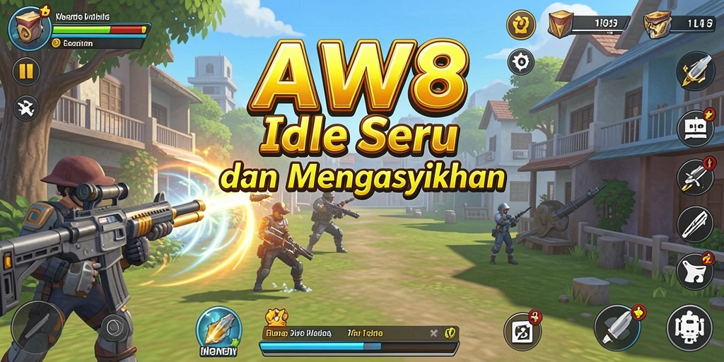Tampilan gameplay Idle yang seru dan mengasyikkan dalam AW8.