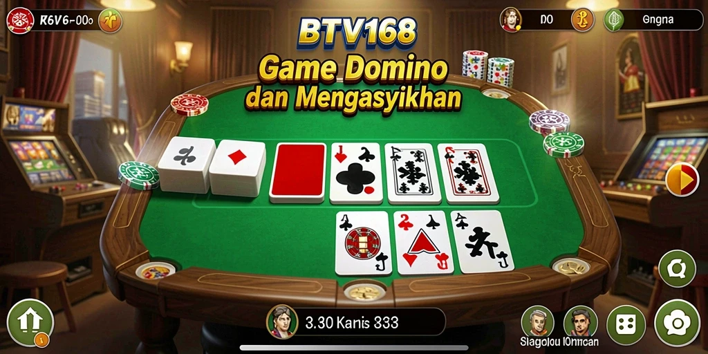 Screenshot gameplay BTV168 yang menampilkan suasana seru bermain Domino.