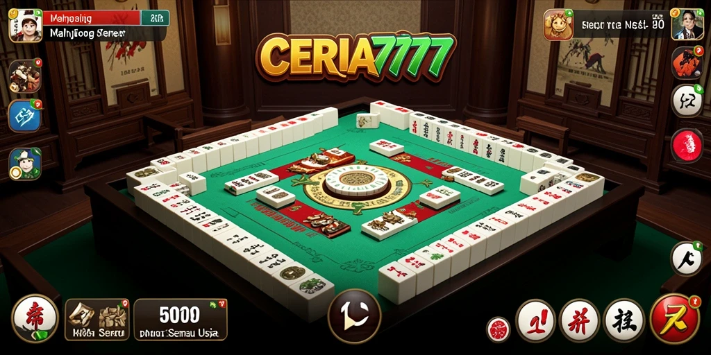 Screenshot utama CERIA777 menampilkan gameplay Mahjong yang seru dan mengasyikkan.