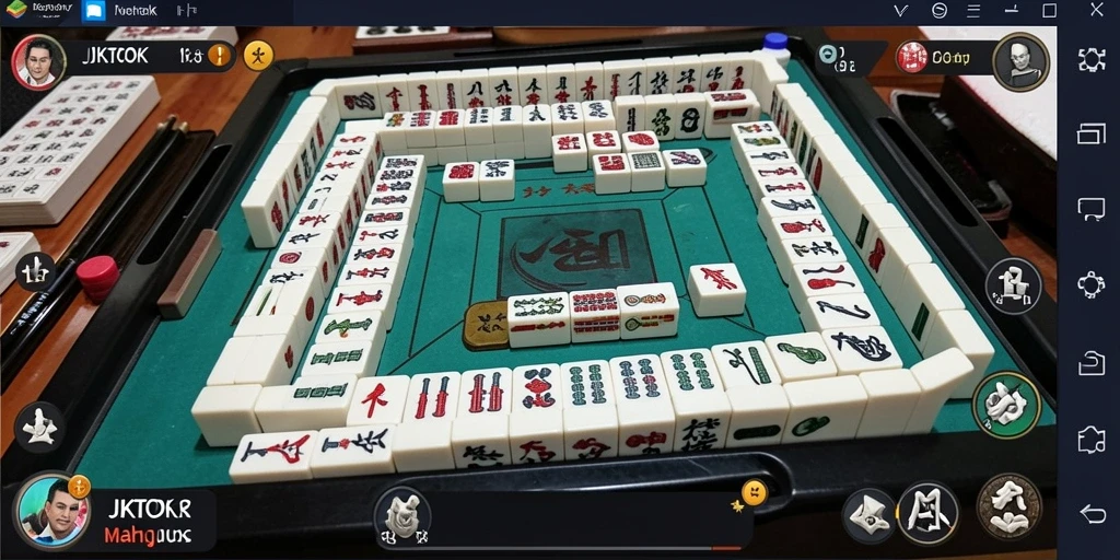 Screenshot gameplay JKTOK menampilkan aksi Mahjong yang seru.