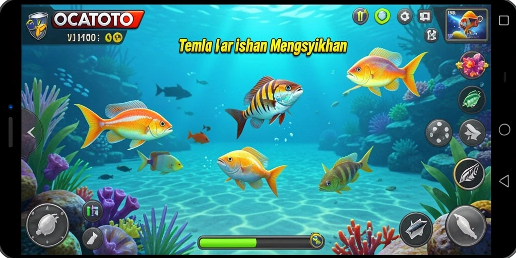Tampilan gameplay Tembak Ikan yang mengasyikkan dalam OCATOTO.