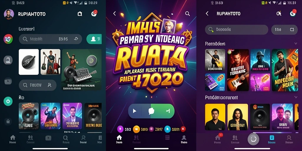 Tampilan screenshot RUPIAHTOTO menampilkan antarmuka aplikasi musik yang menarik.