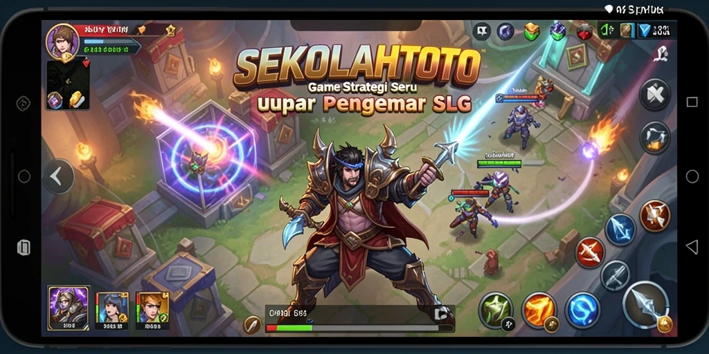 Screenshot gameplay SEKOLAHTOTO dengan nuansa strategis yang kuat.