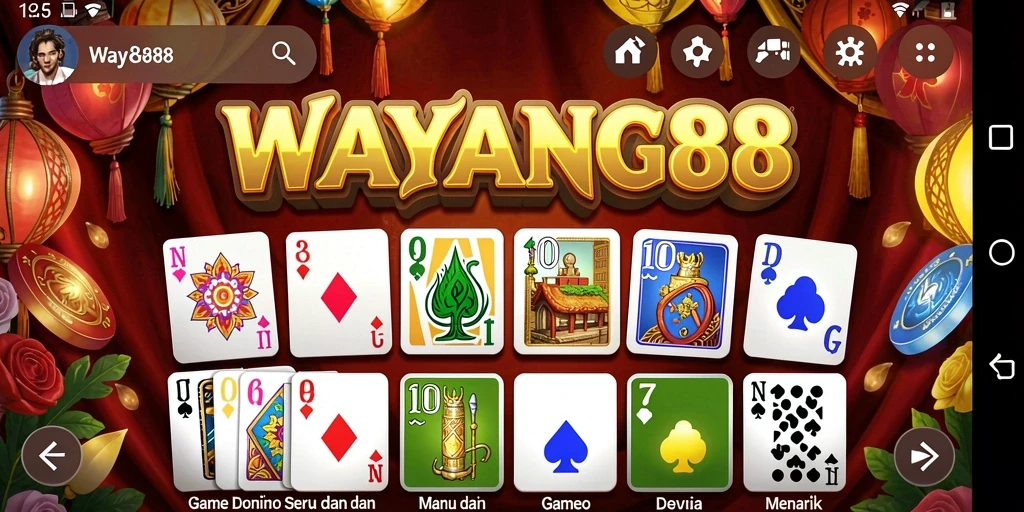 Tampilan gameplay seru di WAYANG88 dengan kartu Domino.